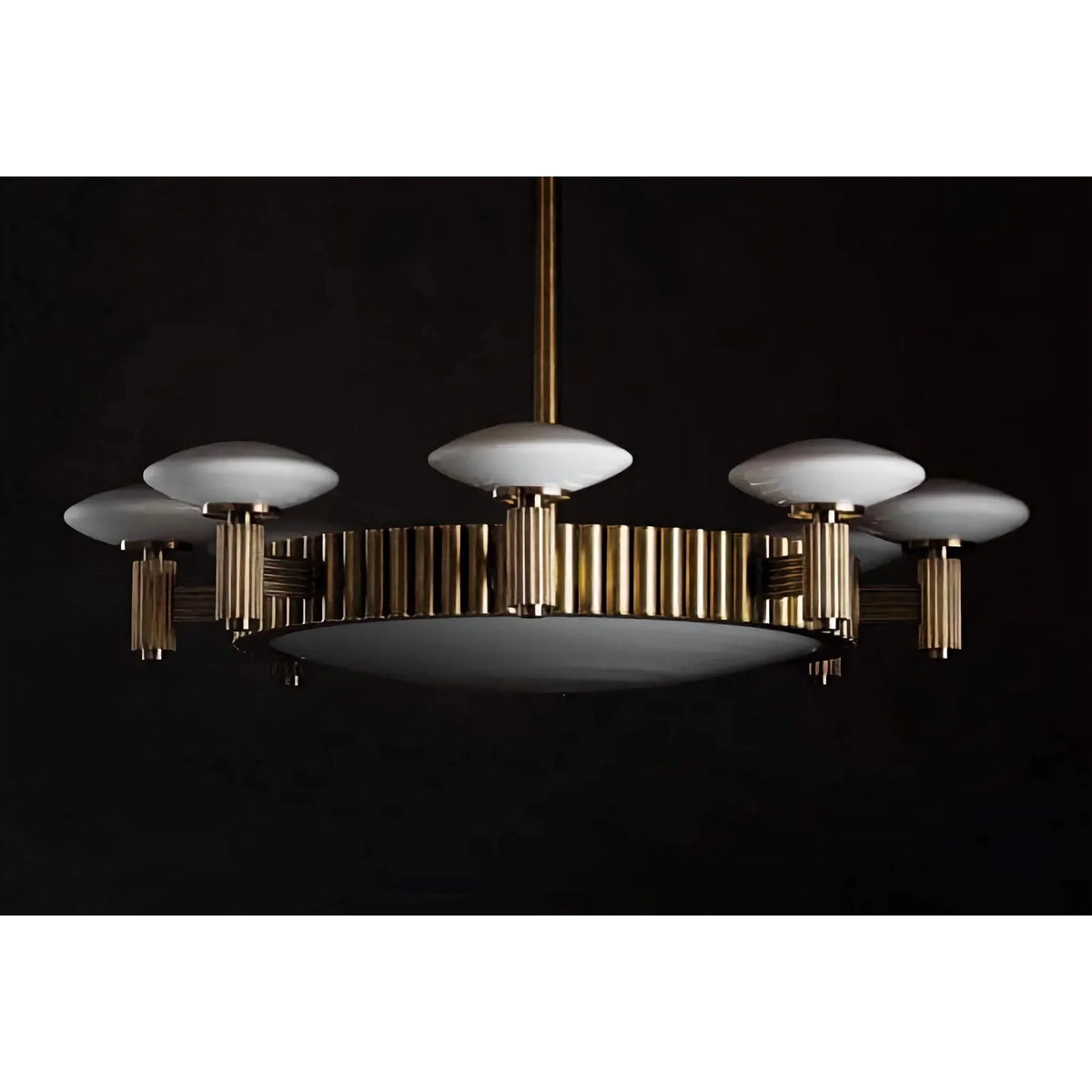 Italian Art Deco Brass Chandelier | 17-light Novecento Tiered 42in Dining Room & Foyer Casalolalights Luxury Lamps