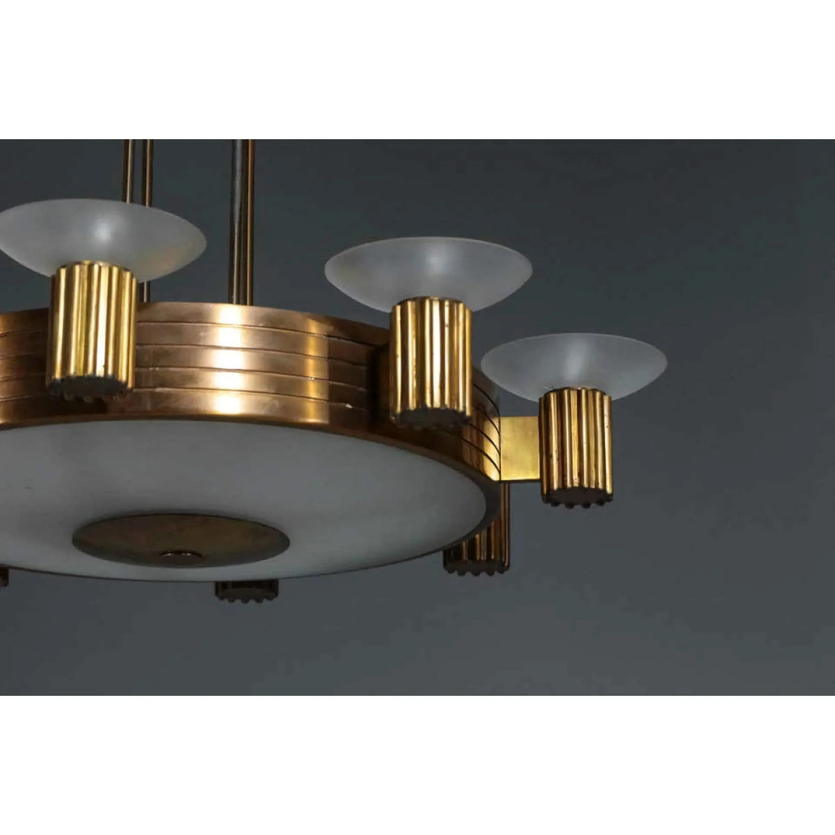 Italian Art Deco Brass Chandelier | 17-light Novecento Tiered 42in Dining Room & Foyer Casalolalights Luxury Lamps