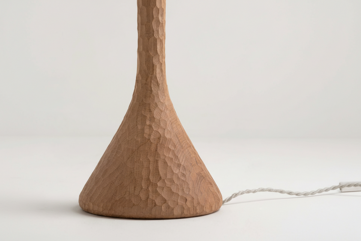 Oak Floor Lamp 160cm | Solid Wood & Linen-shade Scandinavian Minimalist Living Room Casalolalights Luxury Lamps