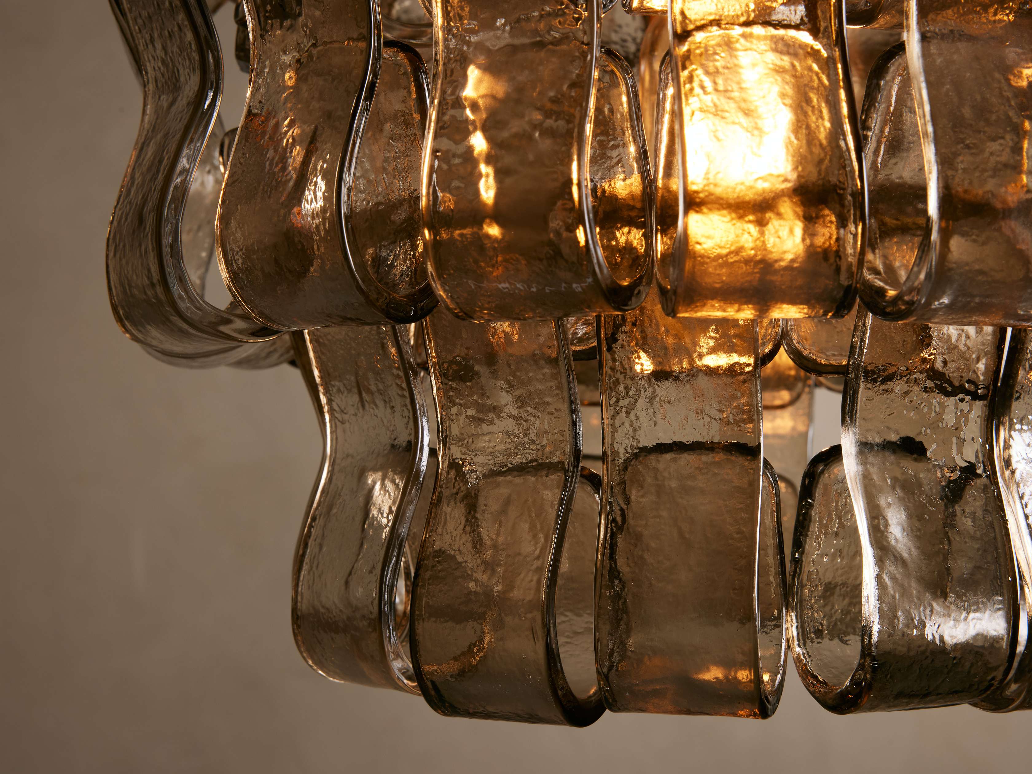 Art Deco Curved Glass Panel Pendant Light with Brass Frame Hallway Entryway or Kitchen Island Lighting Casalolalights