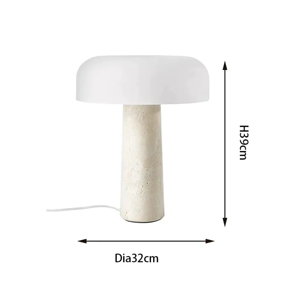 Marble Stone Table Lamp Earth Tones Bedside Contemporary Modern Luxe Lighting