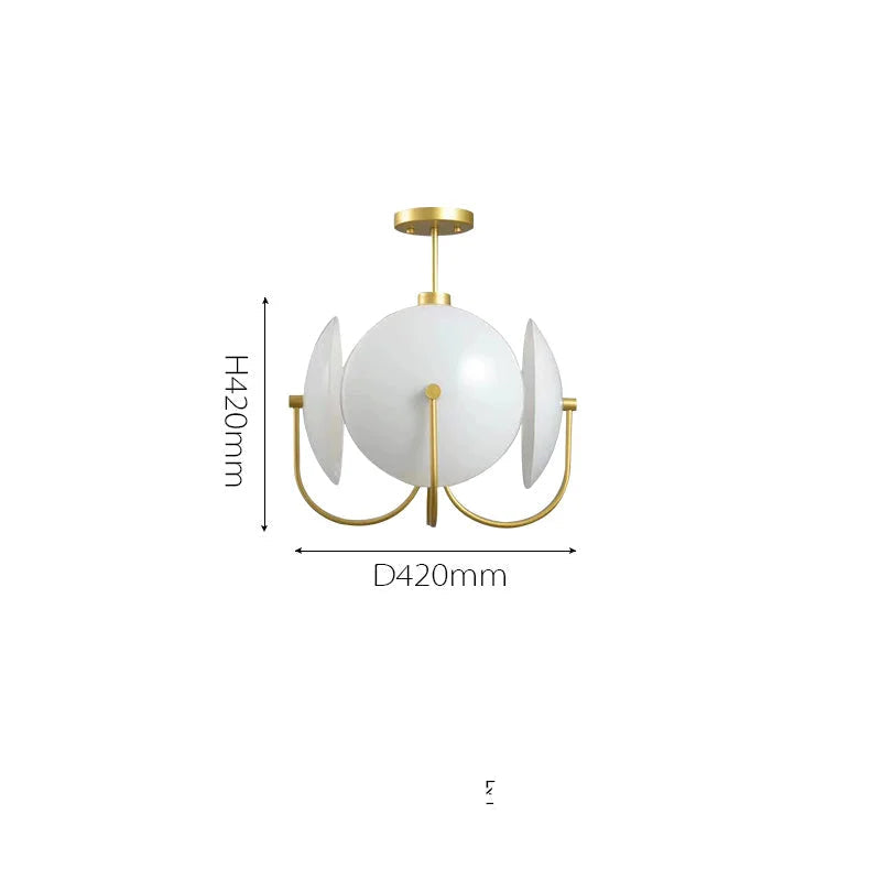 Opaline Disc Chandelier | Black & Gold Pendant with Sculptural Arms | Modern Statement Light for Dining or Living Room