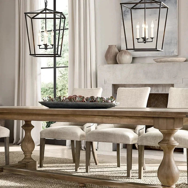 Copper Lantern Pendant Light | Open-frame 4-light Rustic Farmhouse Entryway & Kitchen Casalolalights Luxury Lamps