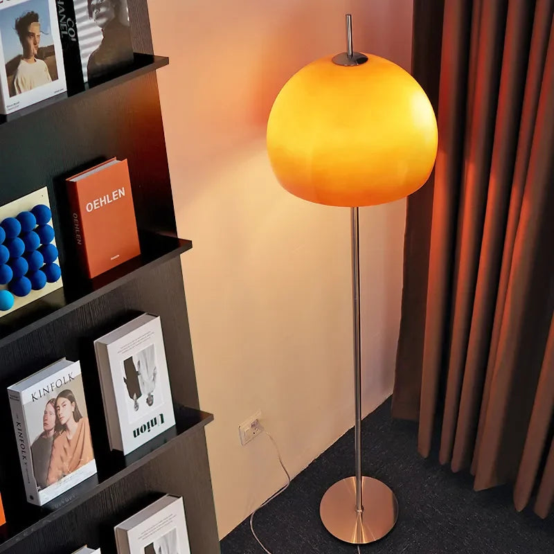 Orange Glass Floor Lamp | Stained-glass Table or Mid-century Modern Living Room & Bar Casalolalights Luxury Lamps