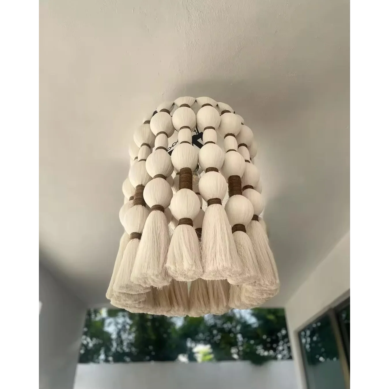 Woven Cotton Fringe Pendant | Casalola Boho Drum Chandelier