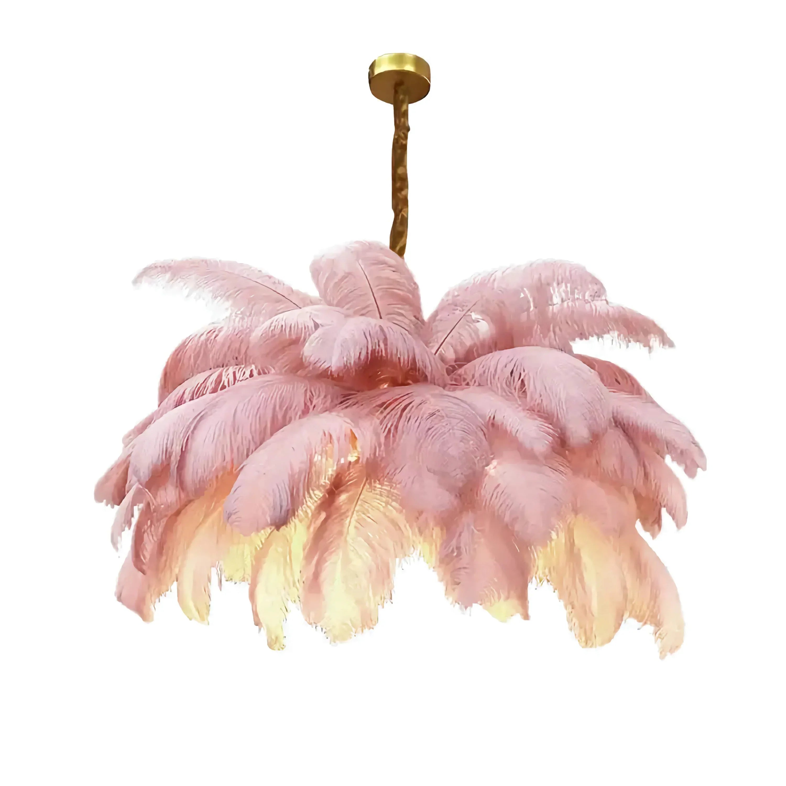 Ostrich Feather Chandelier 100-120cm | Hollywood Regency Gold Statement Light Dining Room & Entryway Casalolalights