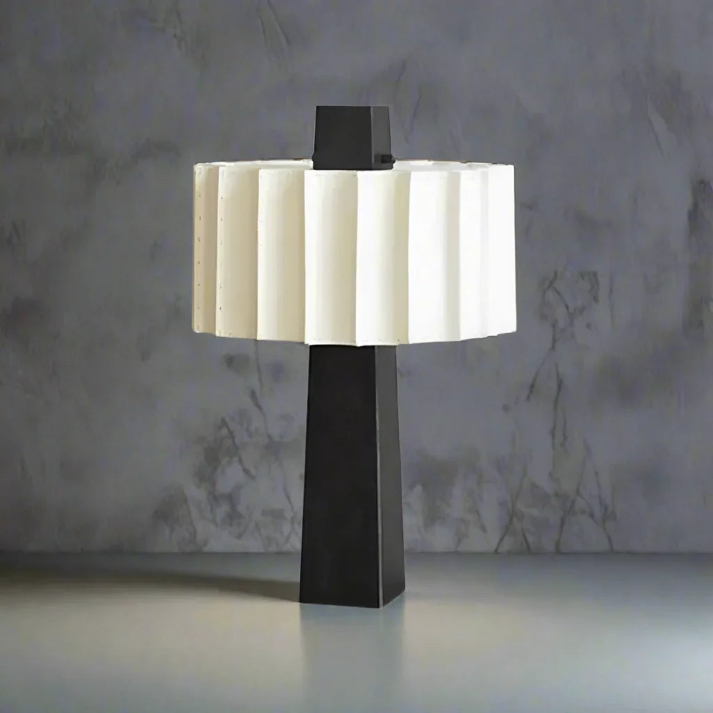 Alabaster Table Lamp 60cm | 1970s Pleated-shade Mid-century Modern Bedroom & Living Casalolalights Luxury Lamps