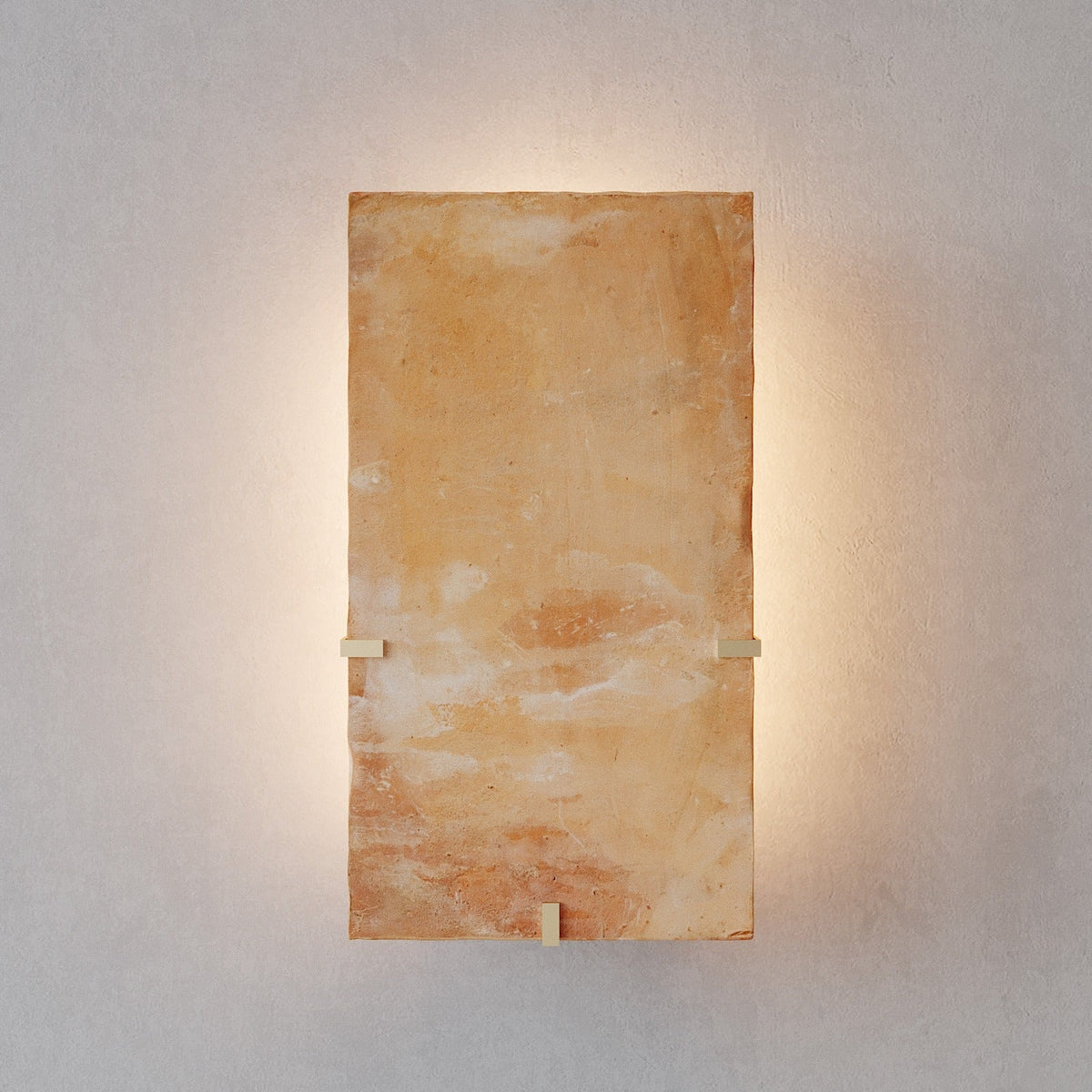 Backlit Terracotta Wall Sconce Antique Brass | Powder Room Corridor Washer Low Profile Casalola Lights Luxury Lamps
