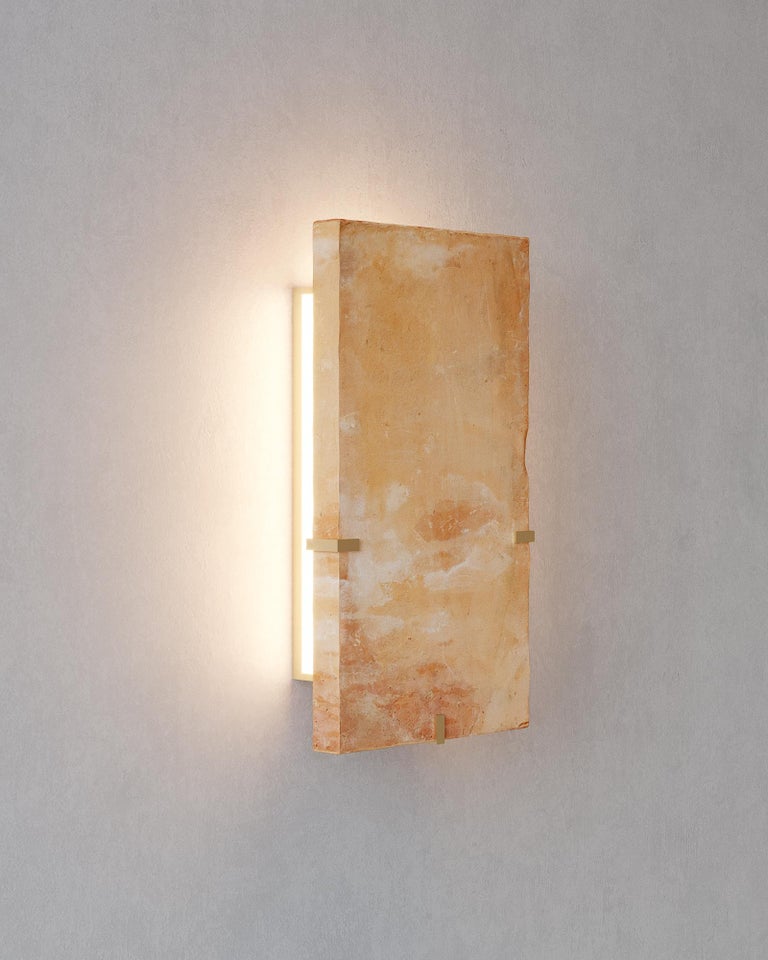 Backlit Terracotta Wall Sconce Antique Brass | Powder Room Corridor Washer Low Profile Casalola Lights Luxury Lamps