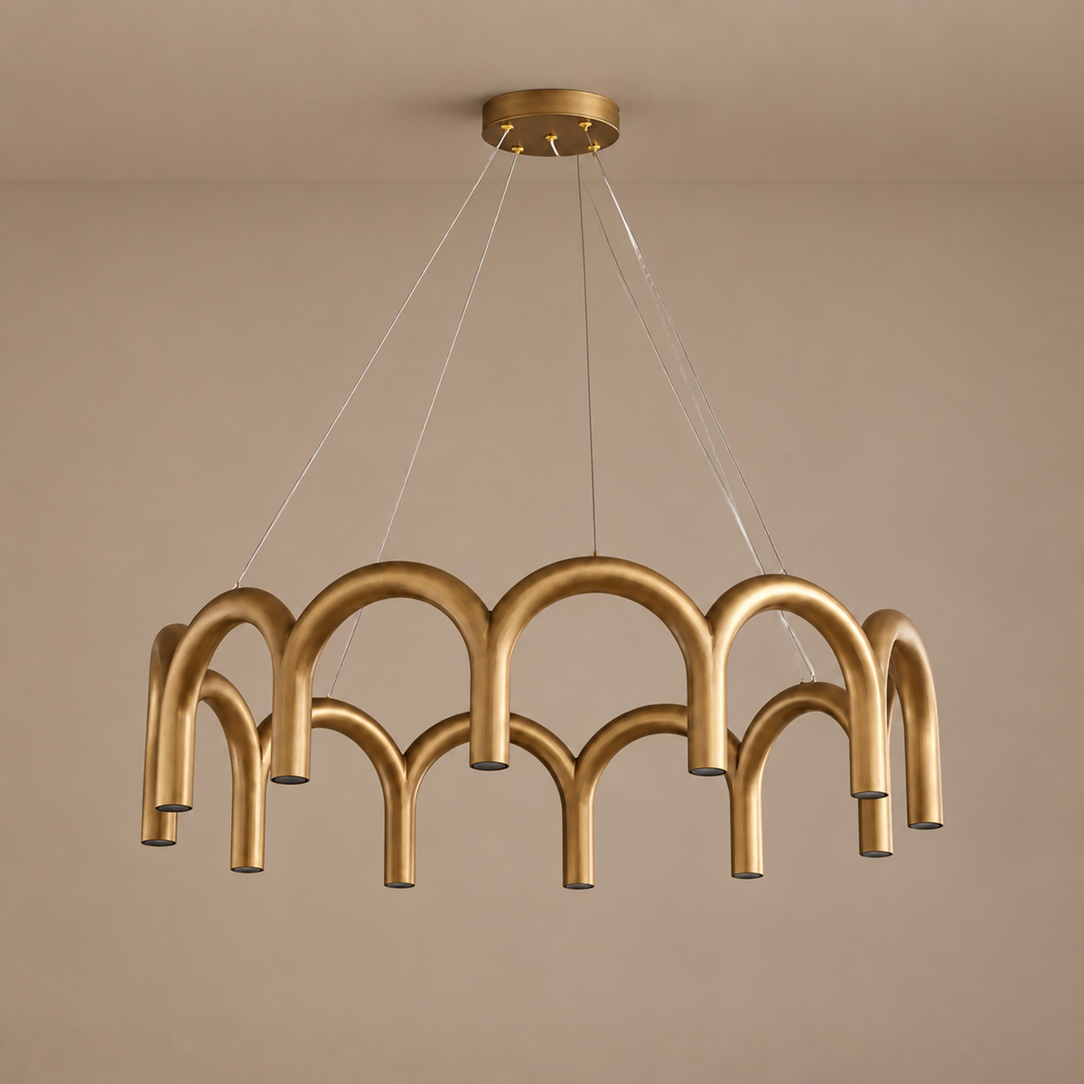Brass Chandelier - Patinated Arches Casalola Lights Luxury Lamps for Interior Designers