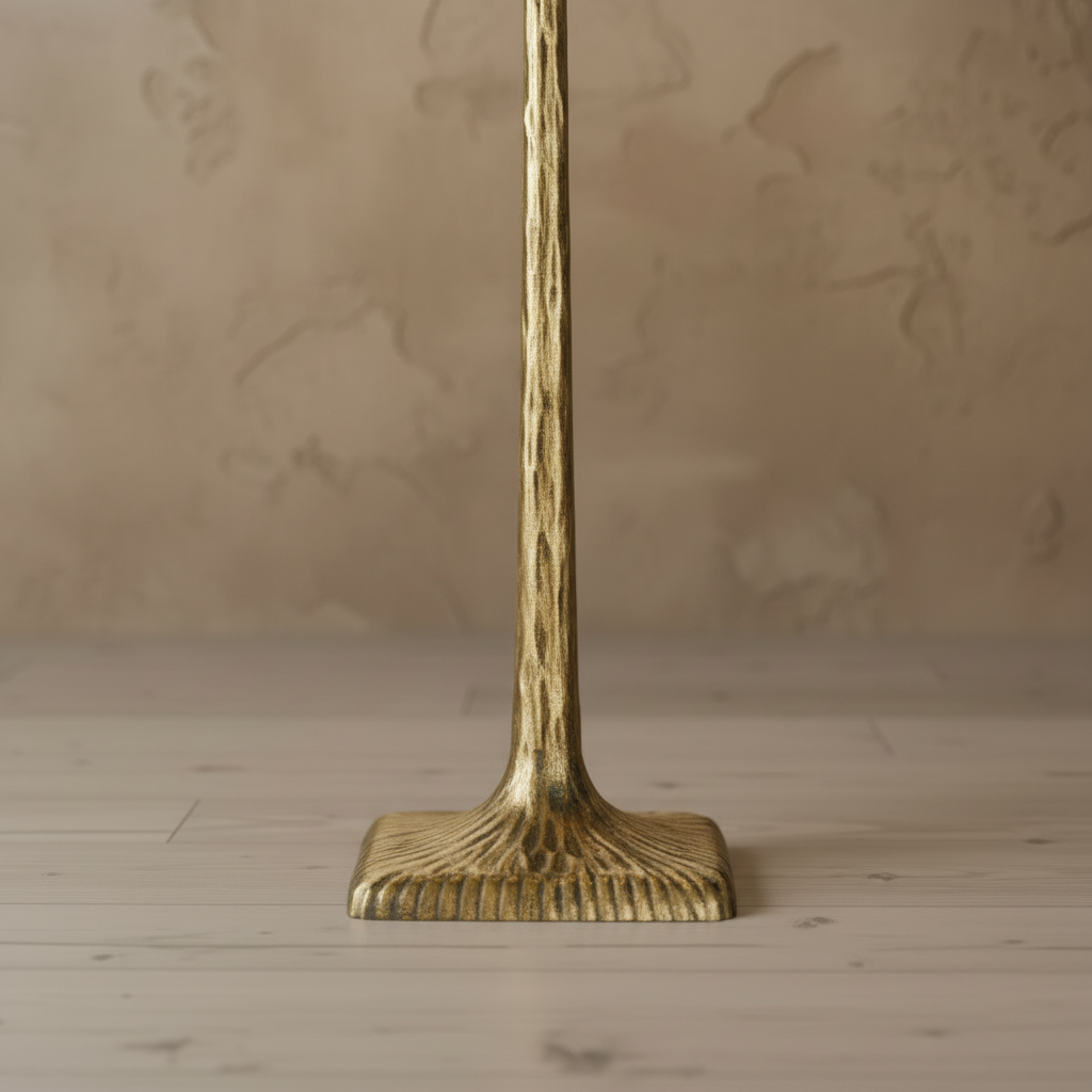 Patinated Brass Floor Lamp Linen Shade | Tall 182cm E26/e27 Dimmable Option Library or Lounge Light Casalola Lights