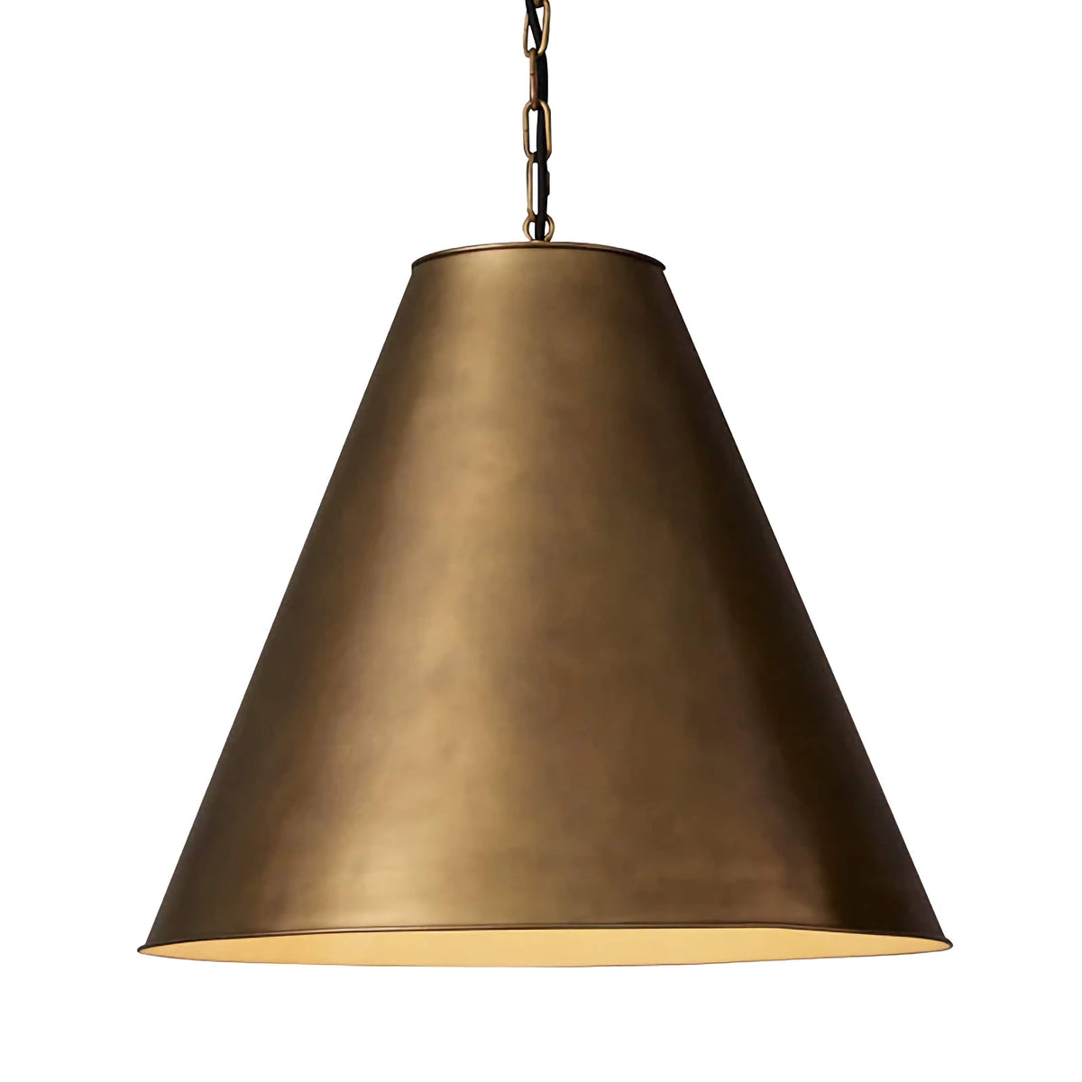 Patinated Copper Cone Pendant | Spun Hand-patinated Downlight 46cm Industrial Rustic Kitchen & Dining Casalolalights