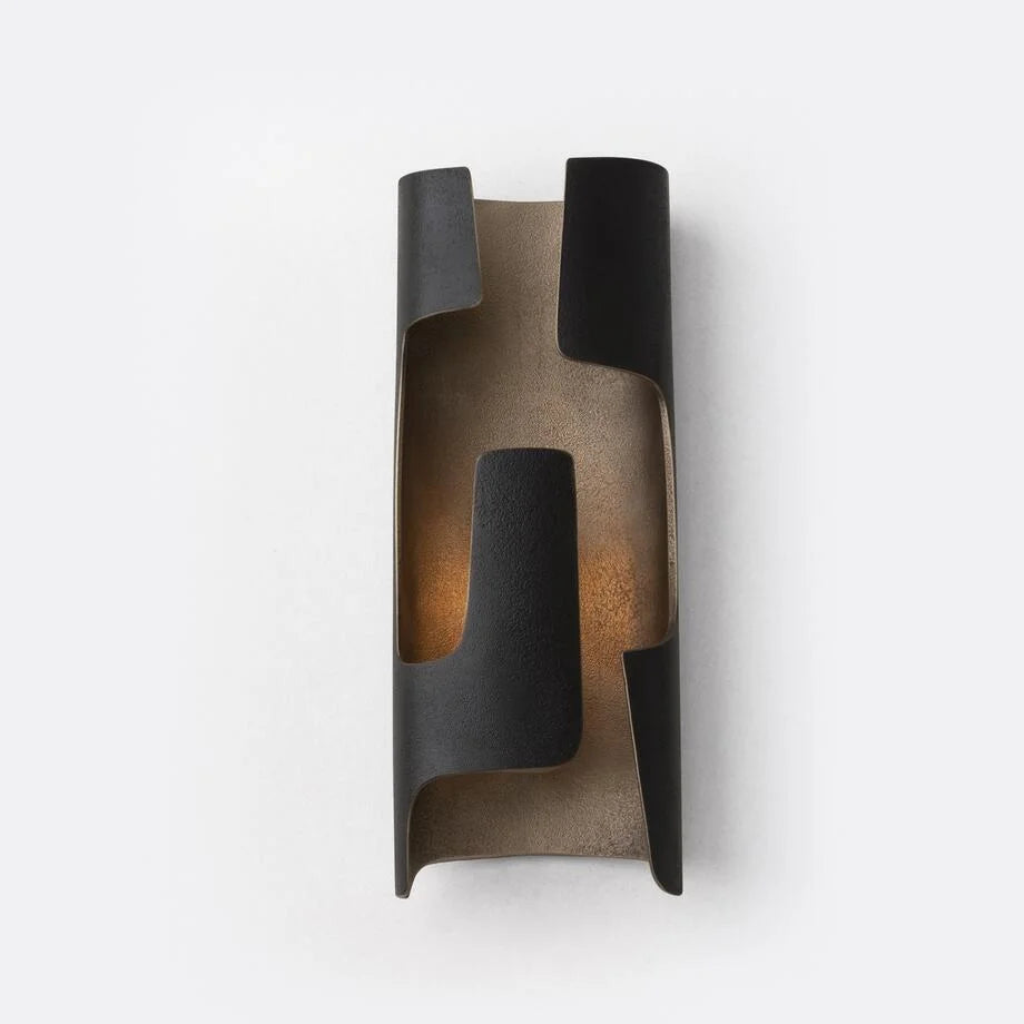Black Curved Wall Sconce | Modern Light Fixture for Hallways & Bedrooms