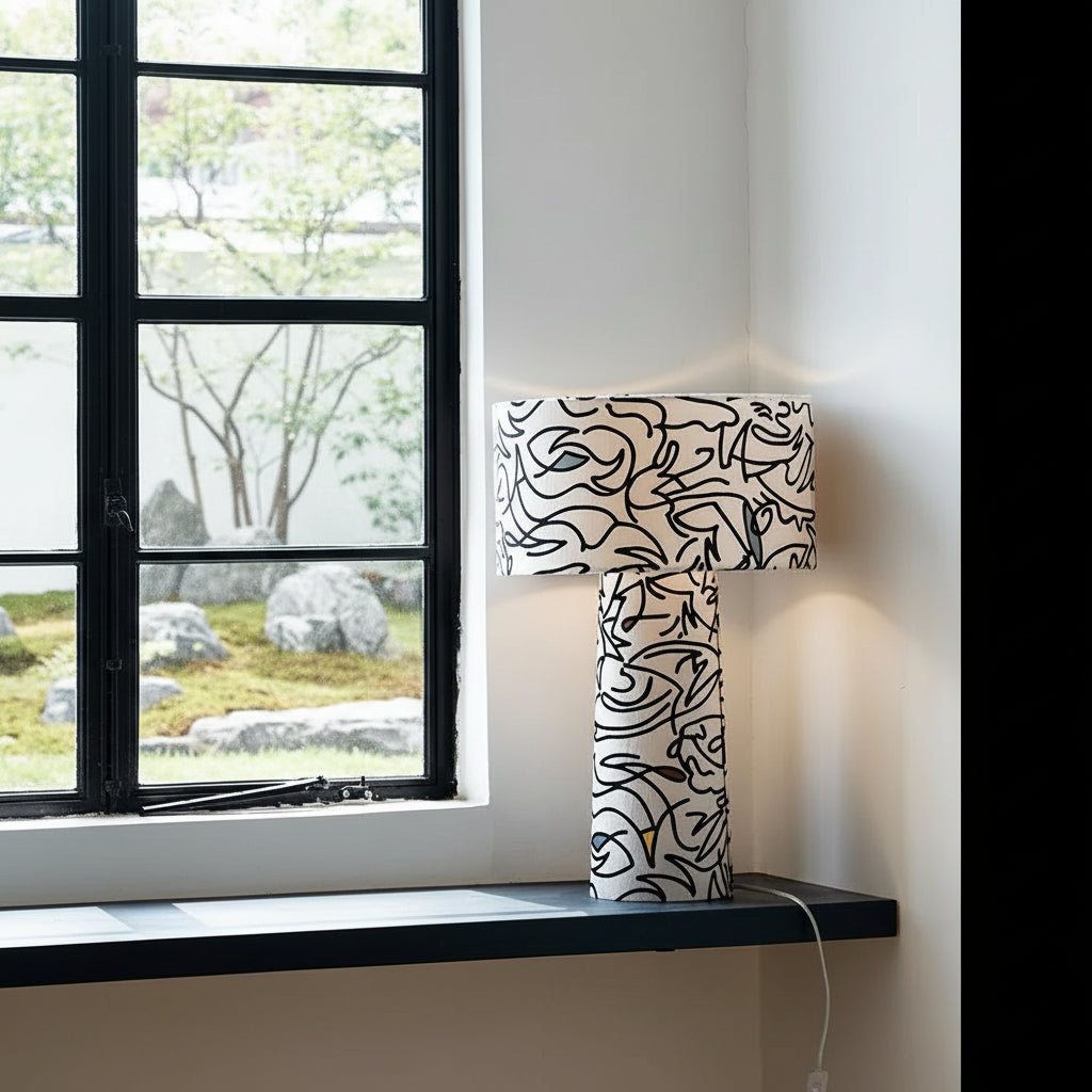 Patterned Art Table Lamp | Sculptural Statement Lighting