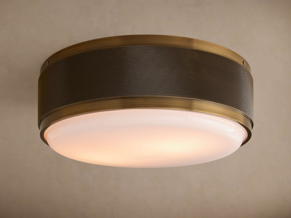 Perforated Brass Drum Flush Mount