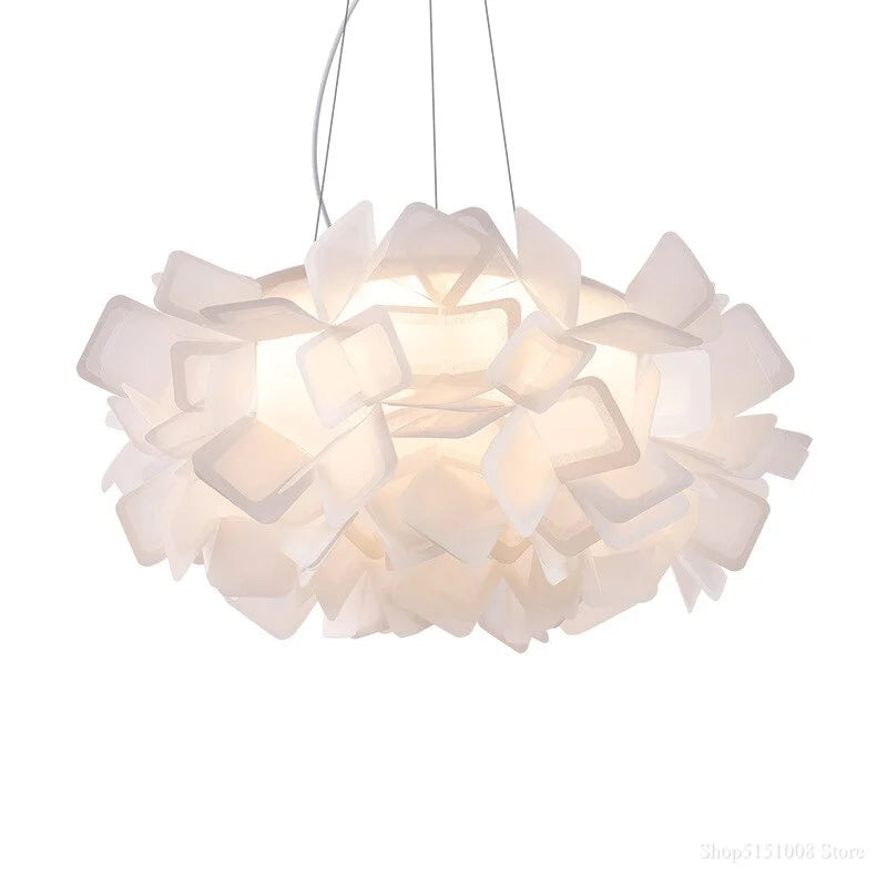 Colorful Borders Flower Pendant Light Acrylic Lampshade
