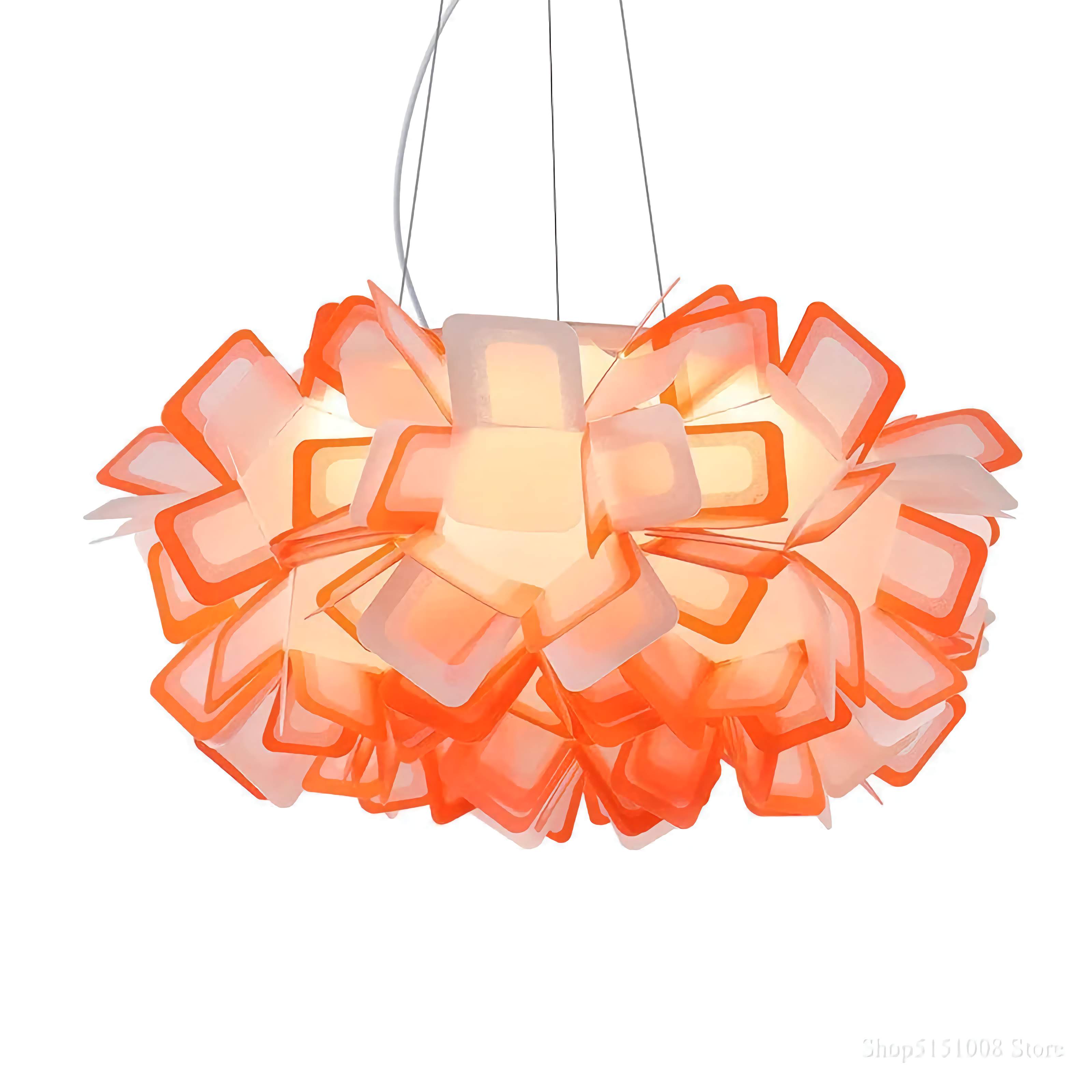 Colorful Borders Flower Pendant Light Acrylic Lampshade
