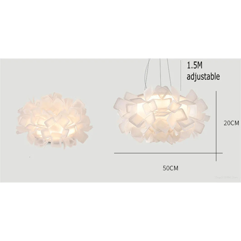 Colorful Borders Flower Pendant Light Acrylic Lampshade