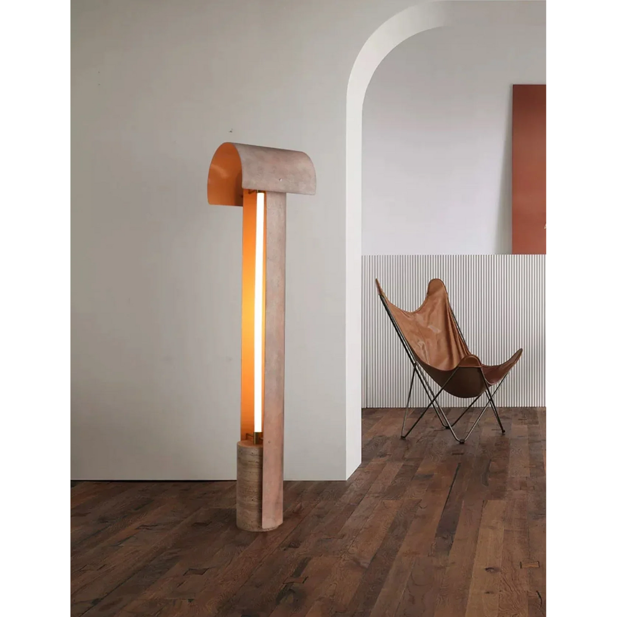 Travertine Floor Lamp 161cm | Natural Stone & Alloy Column Contemporary Rustic Living Room Casalolalights Luxury Lamps