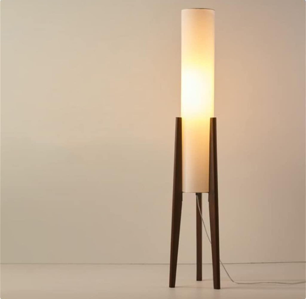 Solid Wood Floor Lamp Fabric Lampshade Modern Bedroom Living Room Decor - Minimalist Floor Lamps