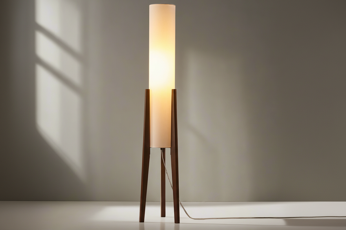 Wood Floor Lamp | Natural & Linen Japandi Standing Scandinavian Bedroom Living Room Casalolalights Luxury Lamps