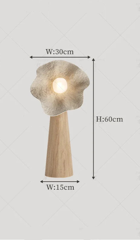 Living Room Sculptural Natural Wood & Plaster Flower Floor Lamp – Organic Modern Statement Lighting