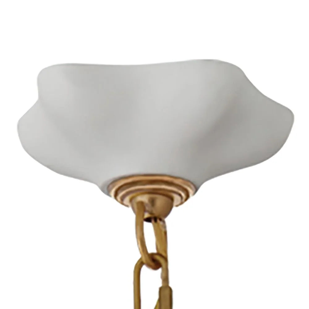 Plaster Pendant Light for Dining Room and Entry | Hand-cast Wave Form on Brass Rods 73 Cm (28.7 In) Wide Casalola