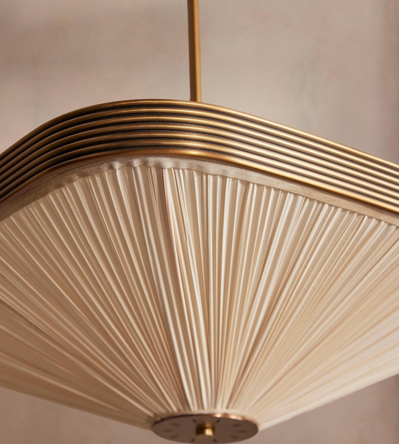 Pleated Fabric Chandelier - Aged Brass Ceiling Light Casalolalights Luxury Lamps for Interior Designers