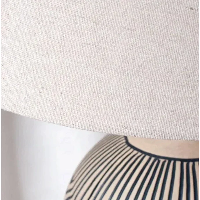 Wabi Sabi Ceramic Table Lamp Zebra Minimalist Desk for Bedroom Living Room