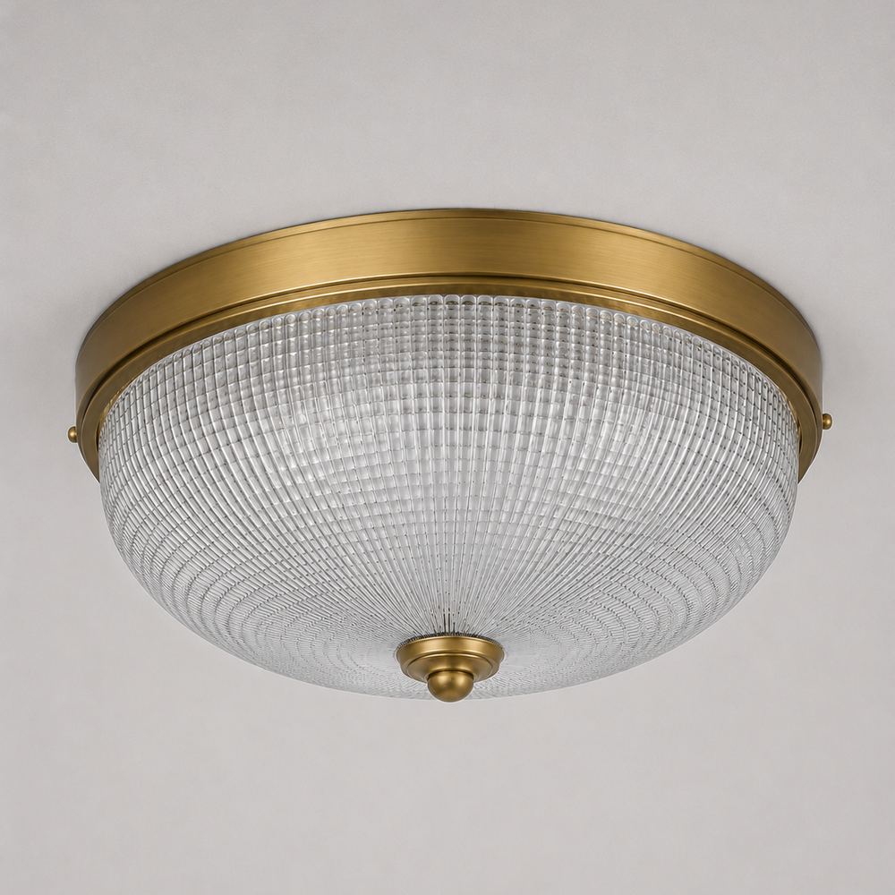 Prismatic Glass Flush Mount
