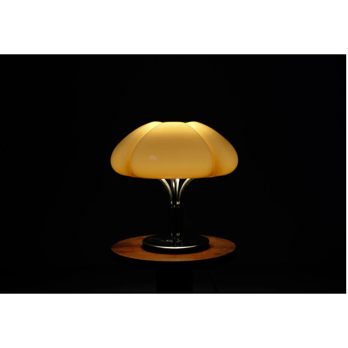 Quadrifoglio Floor Lamp Table Orange Glass Lampshade for Living Room