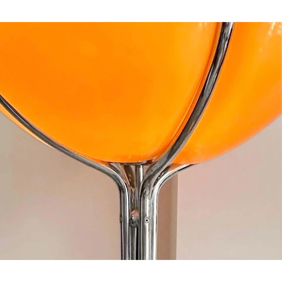Quadrifoglio Floor Lamp Table Orange Glass Lampshade for Living Room