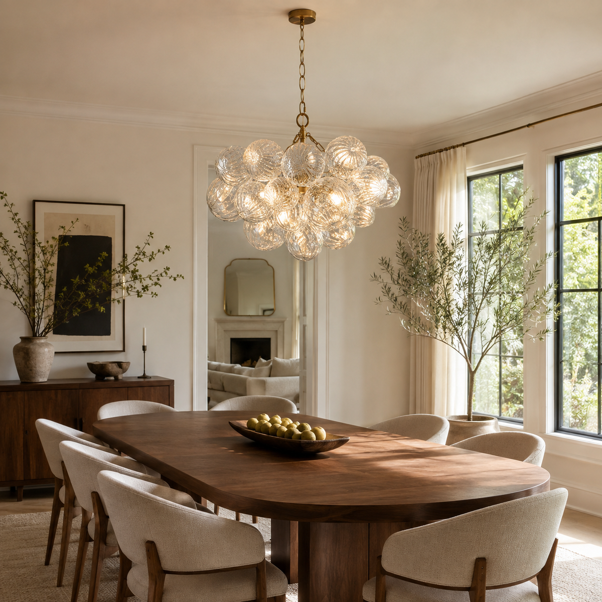 Quinn Hand-blown Clear Glass Chandelier | Casalola Casalolalights Luxury Lamps for Interior Designers