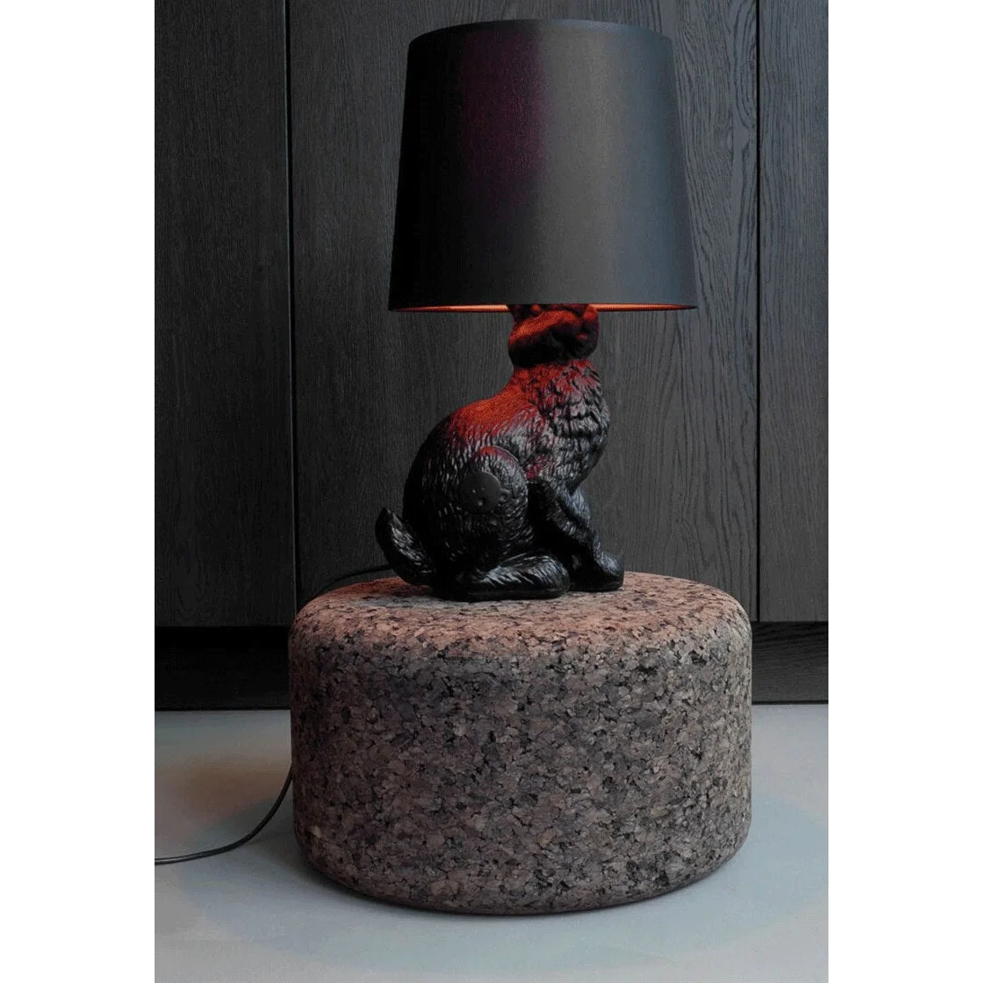 Unique Rabbit Table Lamp | Polyester Black ø28.5cm x H54cm | Energy Efficient E14