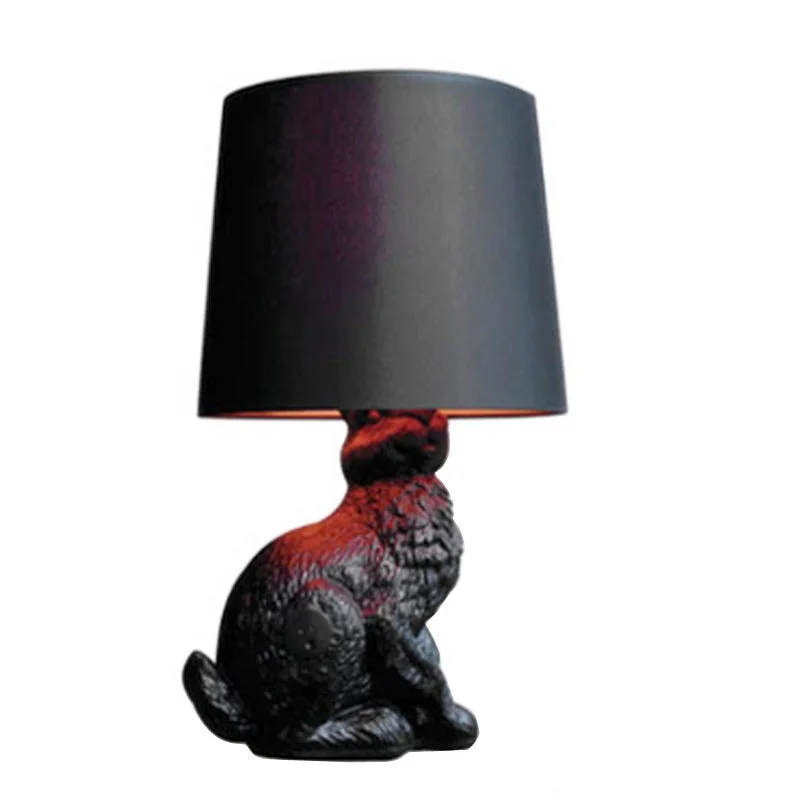 Unique Rabbit Table Lamp | Polyester Black ø28.5cm x H54cm | Energy Efficient E14