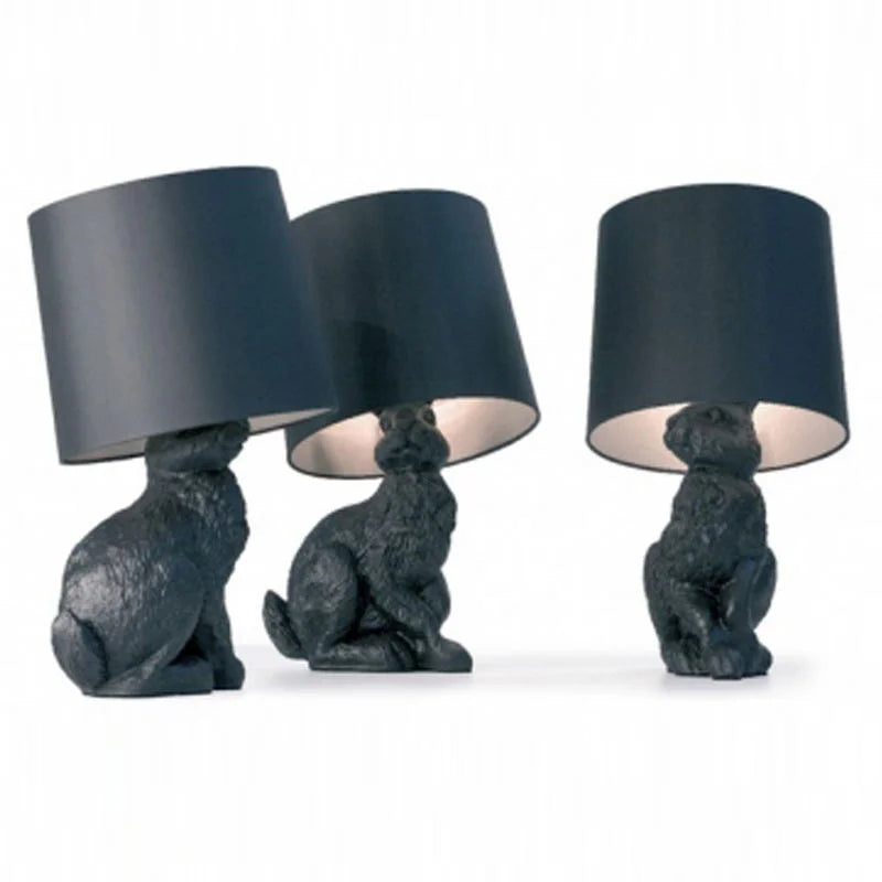 Unique Rabbit Table Lamp | Polyester Black ø28.5cm x H54cm | Energy Efficient E14