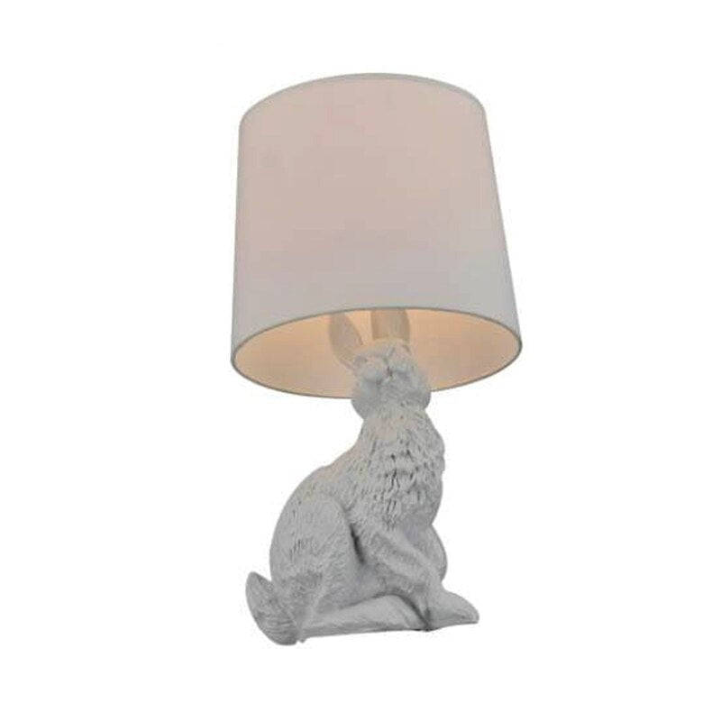 Unique Rabbit Table Lamp | Polyester Black ø28.5cm x H54cm | Energy-efficient E14 - Sculpture Lamps
