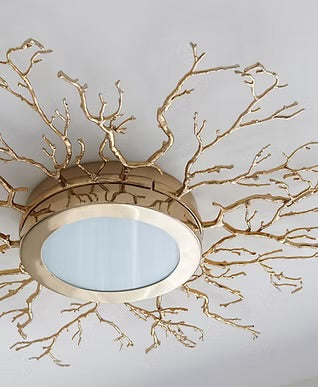Large Branch Flush Mount Ceiling Light for Living Room | Sculptural Twig Design Brass or Nickel Modern Casalolalights