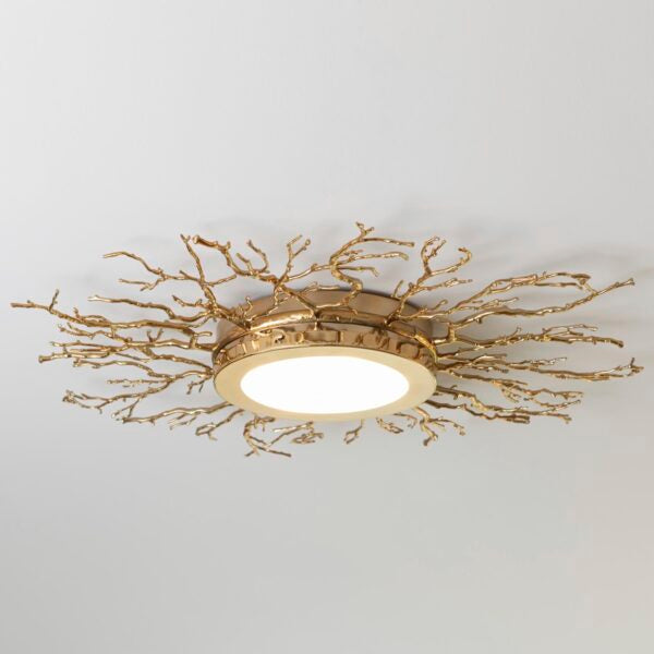 Large Branch Flush Mount Ceiling Light for Living Room | Sculptural Twig Design Brass or Nickel Modern Casalolalights