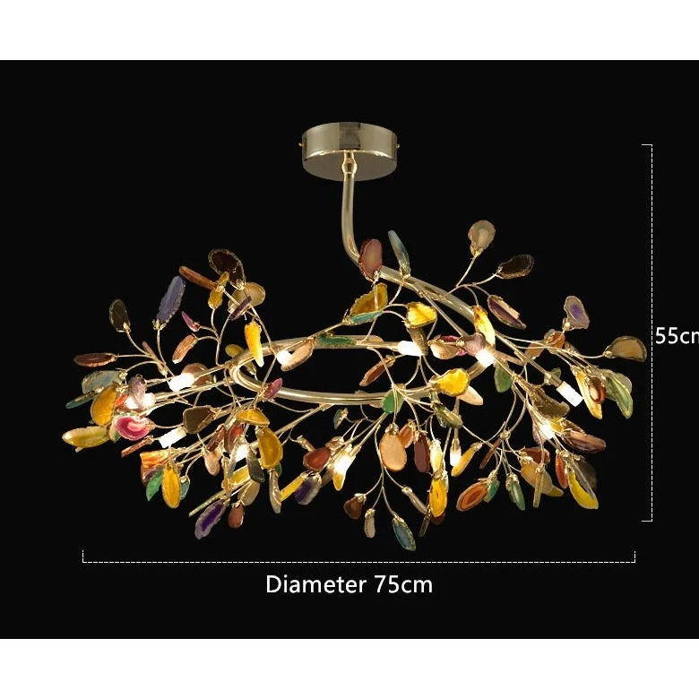 Real Agate Chandelier | Natural Stone Cascading Statement Light 8 or 11-light Living & Dining Room Casalolalights