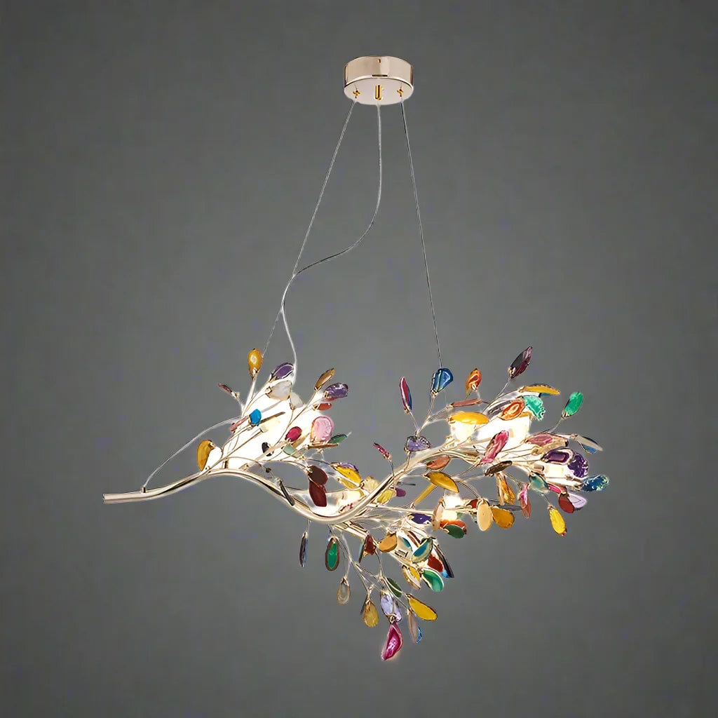Real Agate Chandelier | Natural Stone Cascading Statement Light 8 or 11-light Living & Dining Room Casalolalights