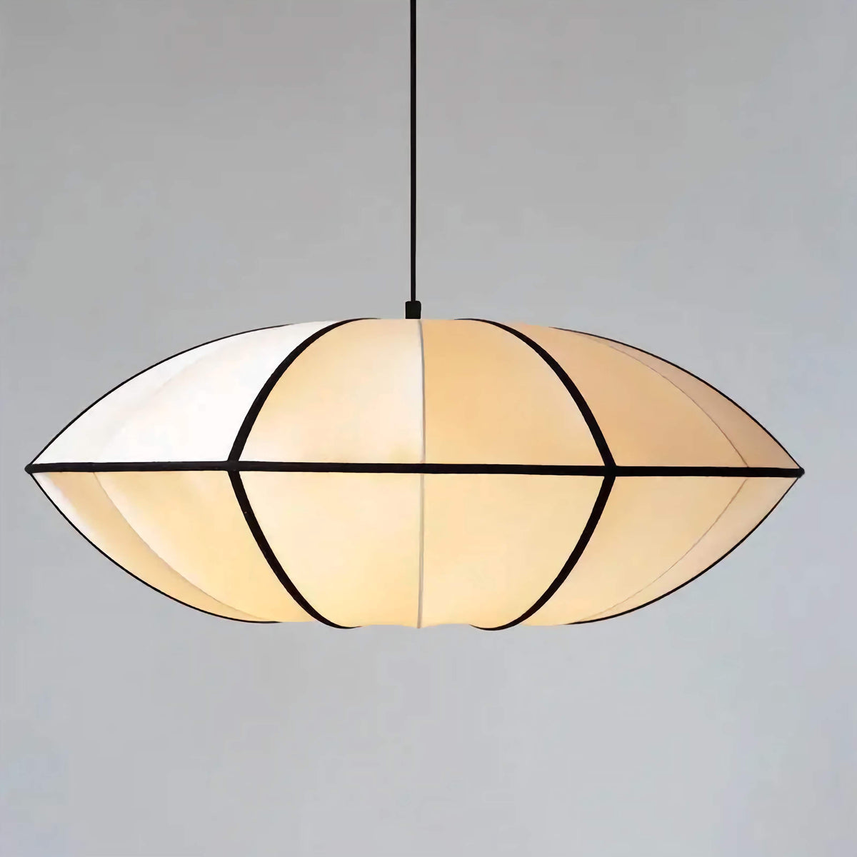 Silk Pendant Light | Tensioned & Iron Lantern Modern Minimalist Dining Room Kitchen Casalolalights Luxury Lamps
