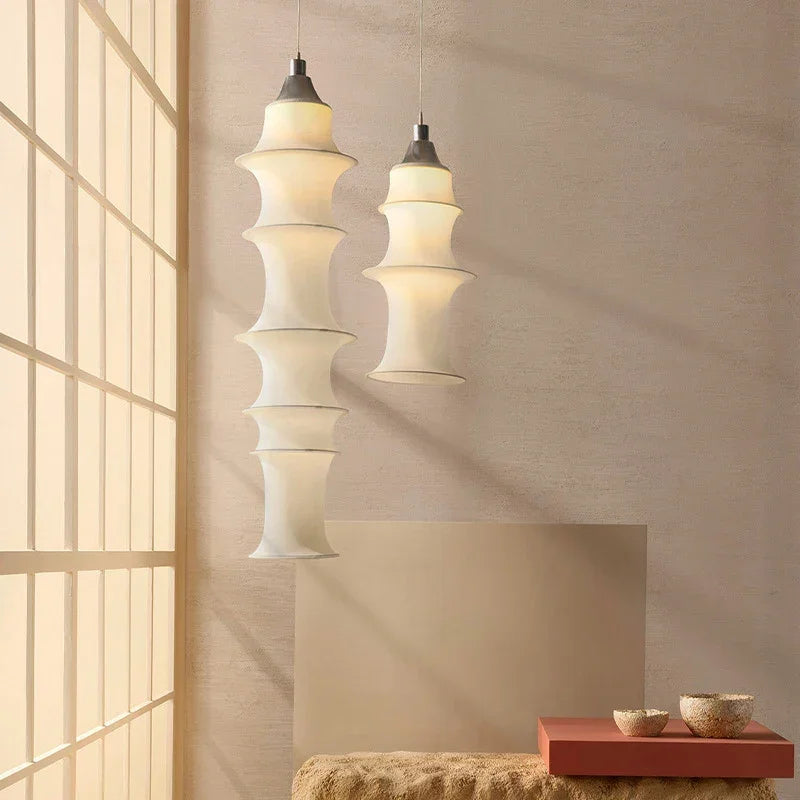 Modern Minimalism White Real Silk Pendant Light Hanging Ceiling Lights for Living Room Dining or Bedroom