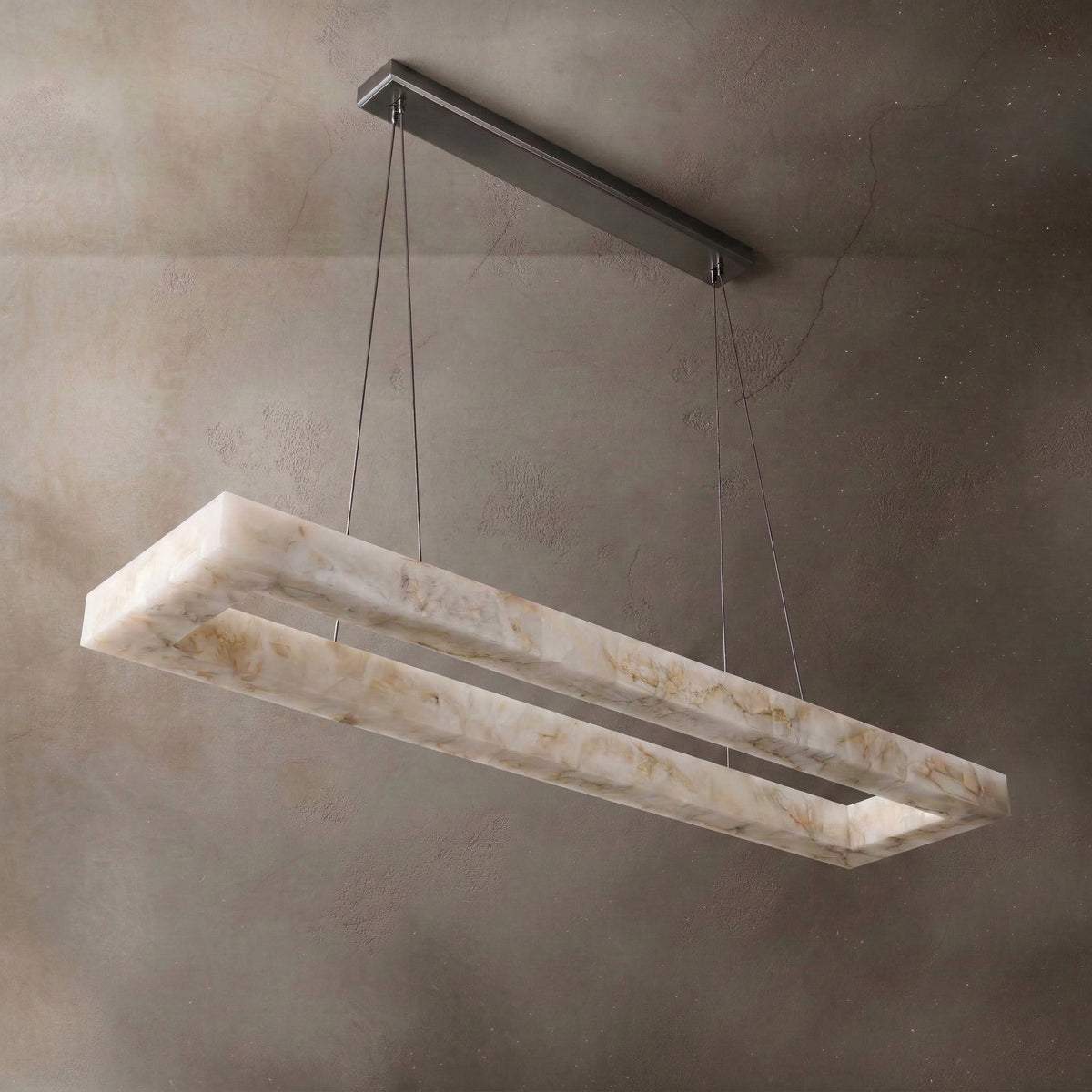 Alabaster Linear Chandelier | Rectangular Ip65 Stone Modern Minimalist Dining & Kitchen Island Casalolalights Luxury