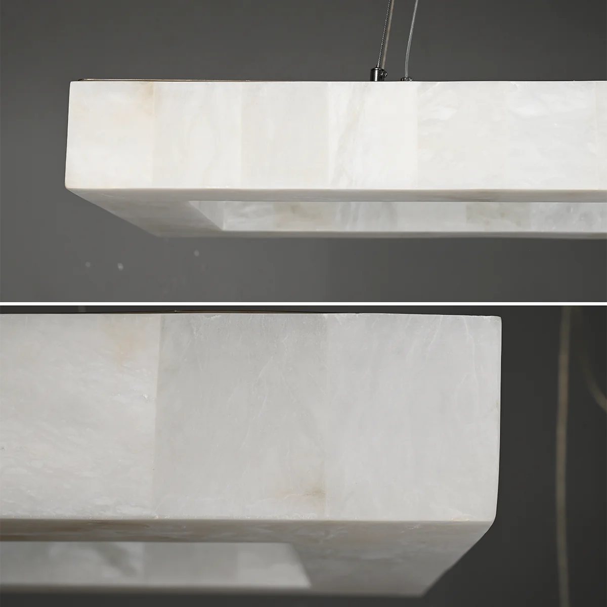 Alabaster Linear Chandelier | Rectangular Ip65 Stone Modern Minimalist Dining & Kitchen Island Casalolalights Luxury