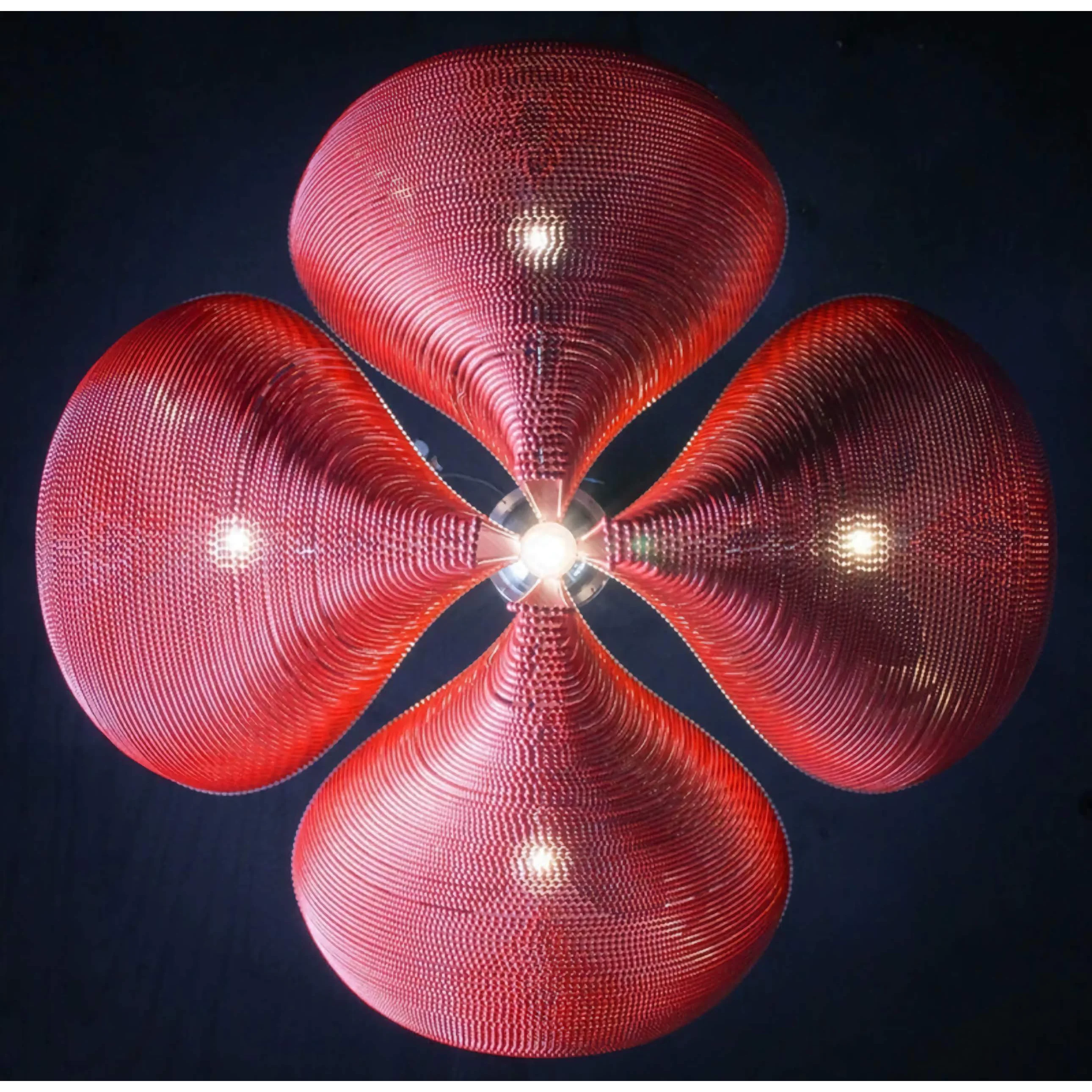 Luxury Clover Mesh Chandelier – Modern Lighting with Elegant Metal Drapes for High-end Interiors