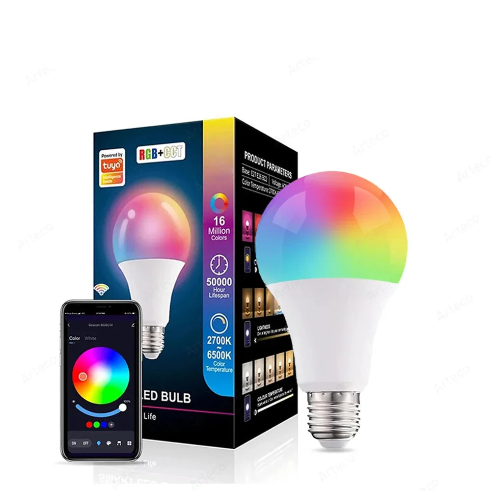 Rgb + Cw Smart Led Bulb – 15w Bluetooth Controlled Dimmable Lighting