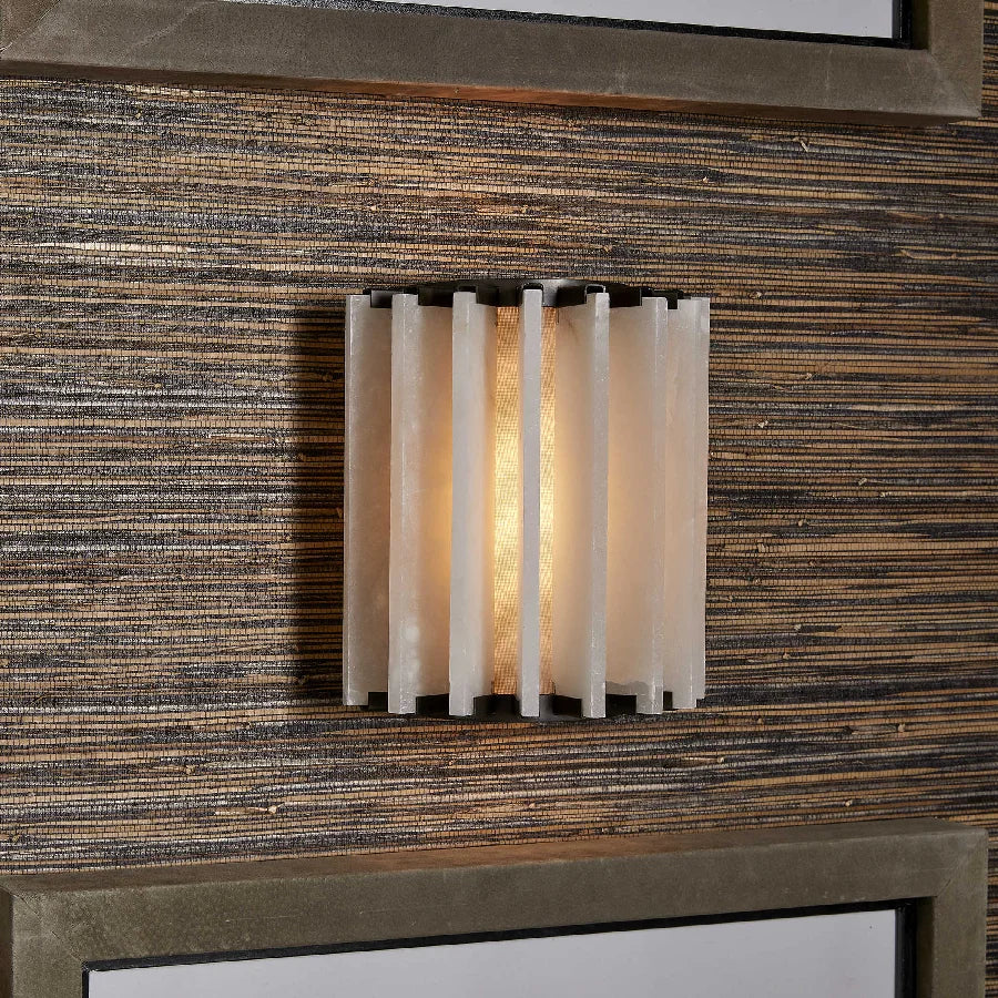 Ribbed Alabaster Panel Sconce | Architectural Wall Light