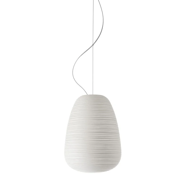 Rituals White Glass Pendant Lamp for Japandi Decor | Minimalist Hanging Light