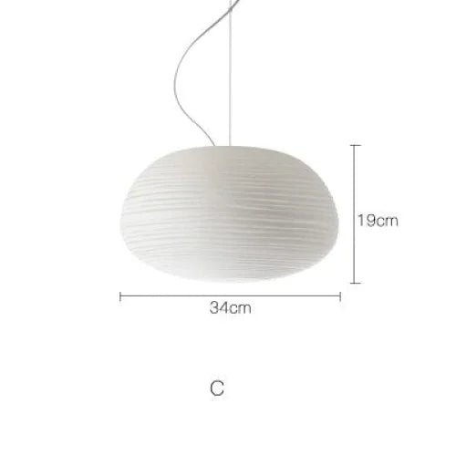 Rituals White Glass Pendant Lamp for Japandi Decor | Minimalist Hanging Light